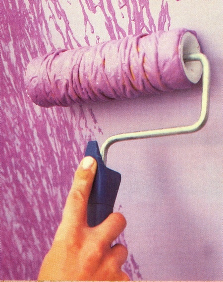 easy textured walls with yarn wrapped paint roller