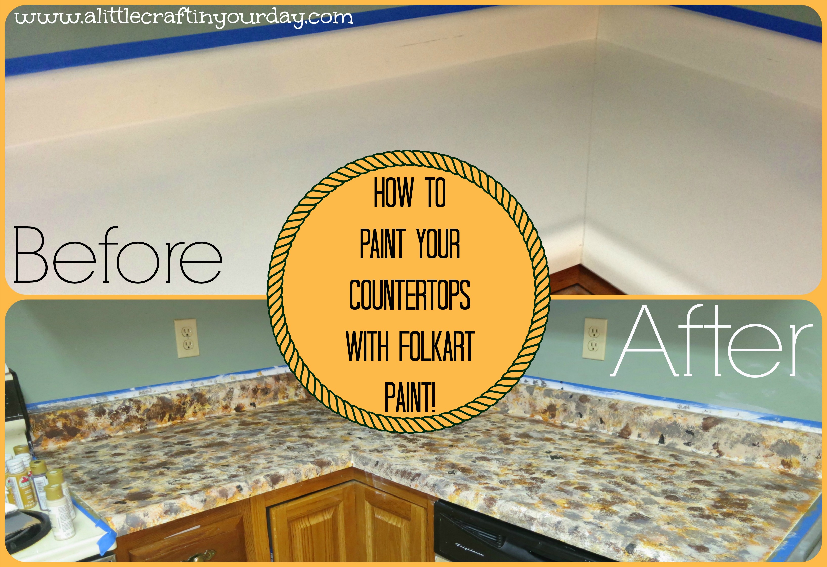 How To Paint Your Countertops With Folkart Paint A Little Craft