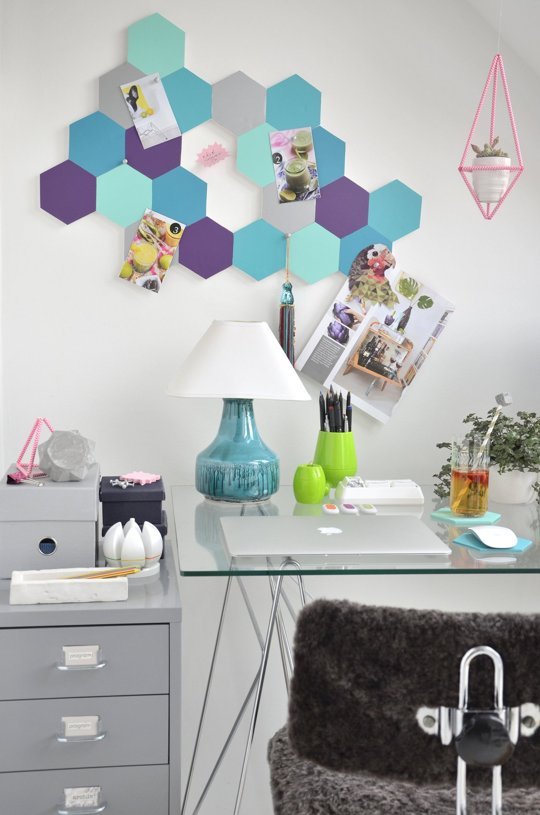 colorful-hexagon-pinboard-DIY-project1