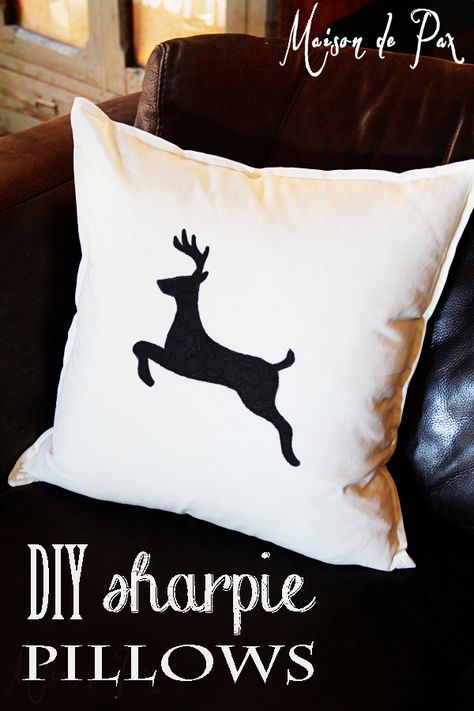 DIY Sharpie Marker Christmas Pillows