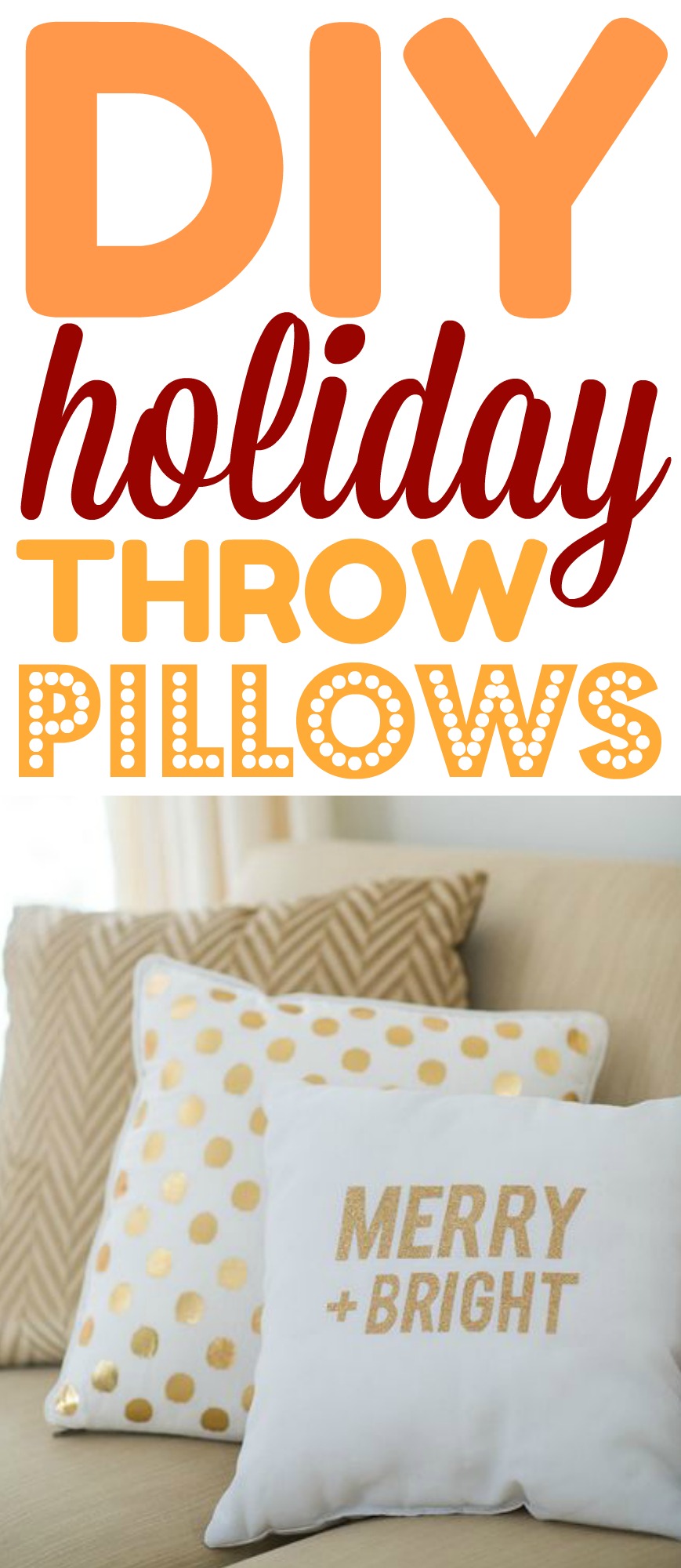 DIY Holiday Throw Pillows - A Little Craft In Your Day