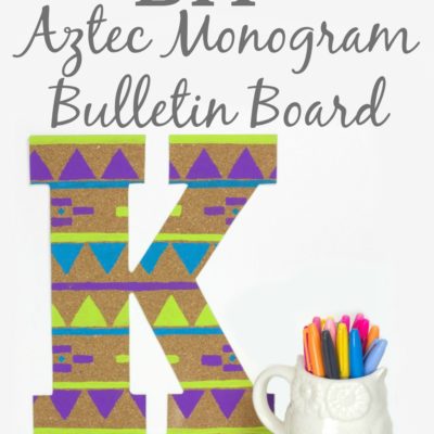 DIY Aztec Monogram Bulletin Board thumbnail