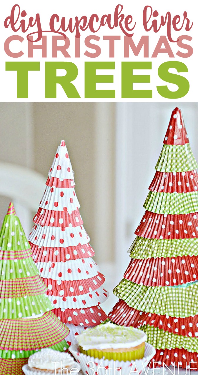 DIY Cupcake Liner Christmas Trees - A Little Craft In Your Day