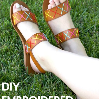 DIY Embroidered Sandals thumbnail