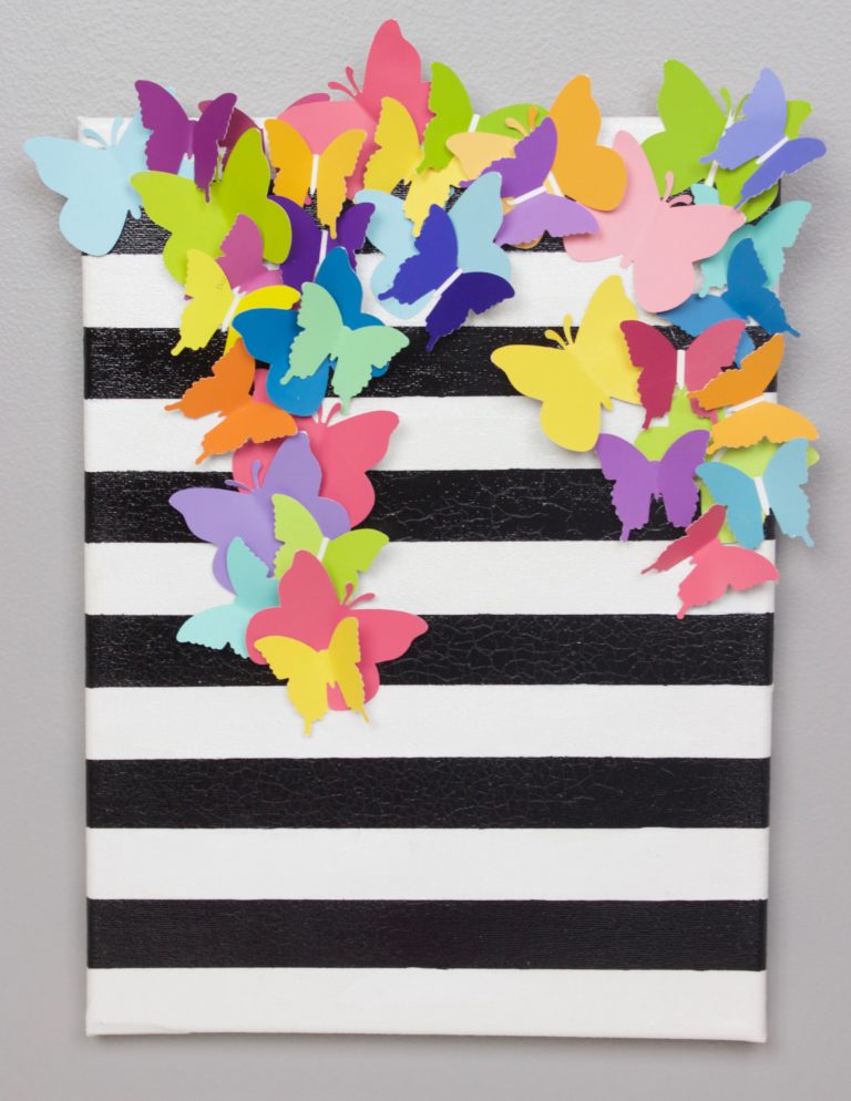 DIY Striped Butterfly Canvas A Little Craft In Your Day   IMG 0872 768x994 