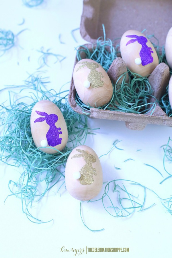 Glitter Bunny Easter Eggs