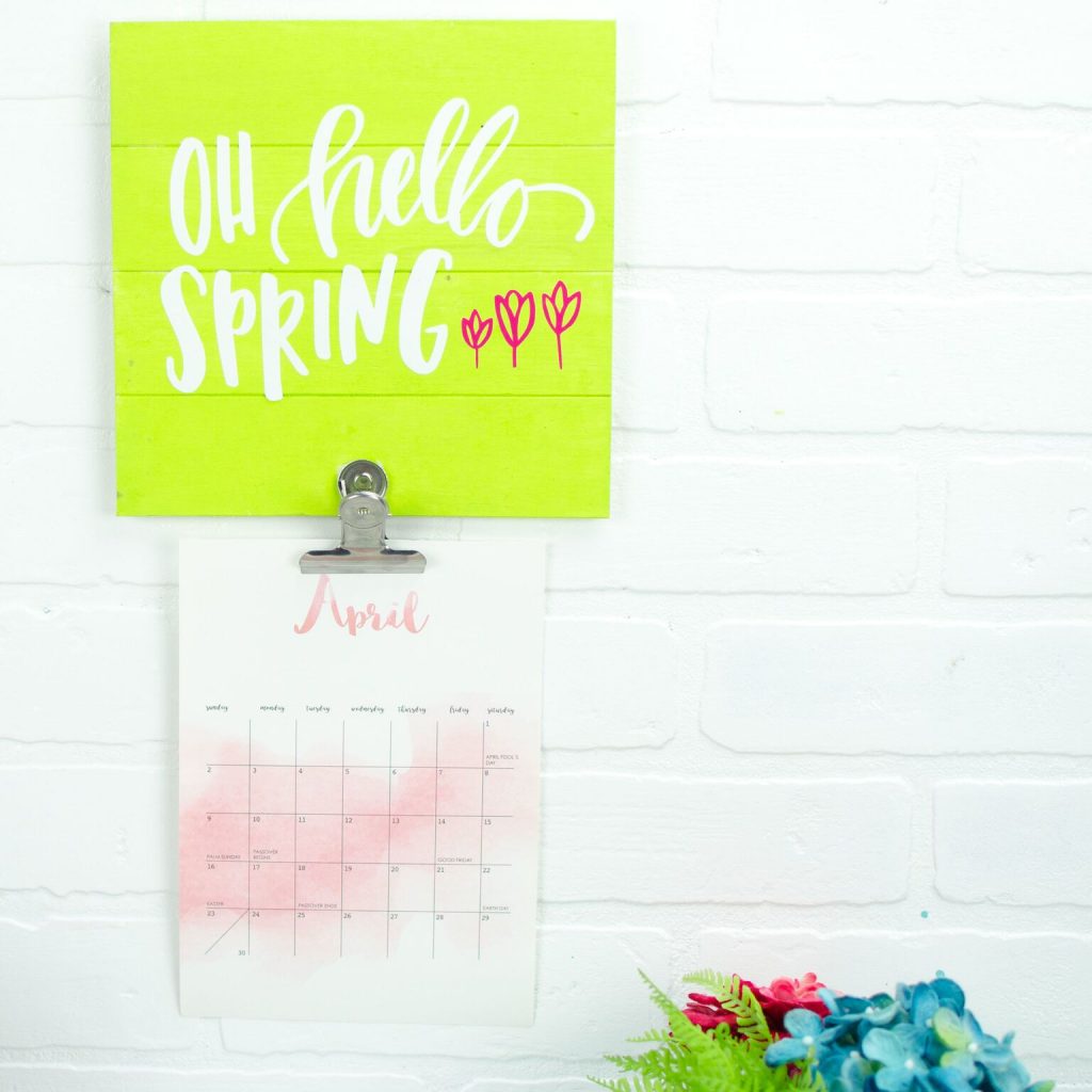 DIY Spring Calendar Holder
