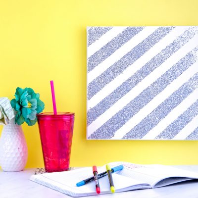 DIY Striped Glitter Canvas thumbnail
