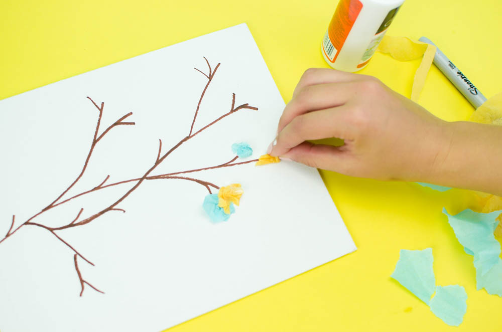 DIY Tissue Paper Flower Canvas A Little Craft In Your Day