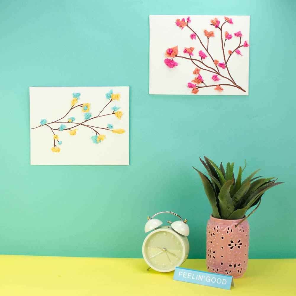 DIY Tissue Paper Flower Canvas A Little Craft In Your Day