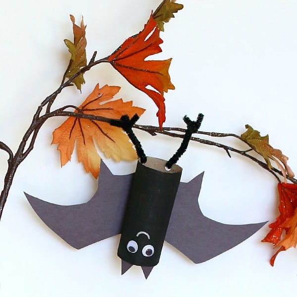 Hanging Bat Craft for Kids with Bat Wing Template 
