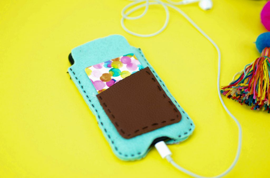 DIY Felt and Leather Phone Sleeve - A Little Craft In Your Day