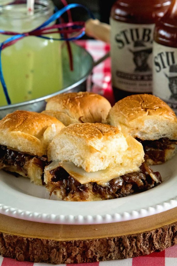 INSTANT POT BRISKET SLIDERS WITH CARAMELIZED ONIONS