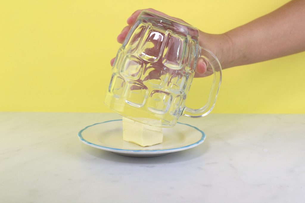 A Hot Glass Over Butter Will Soften It Quickly