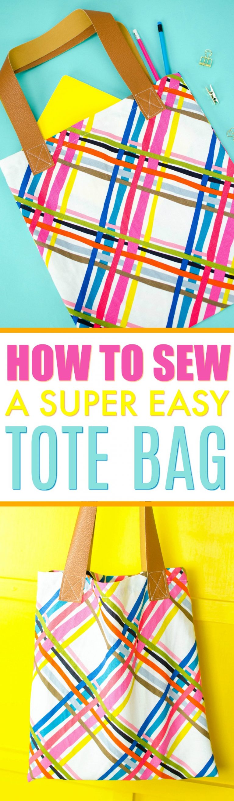 DIY Tote Bag Pattern- How to sew a tote bag