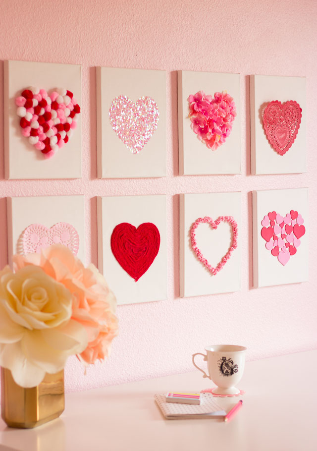 Valentine's Day DIY Canvas Heart Art