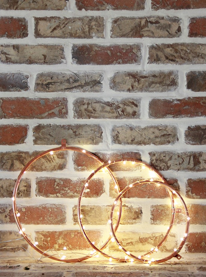 DIY Copper Lighted Wreath