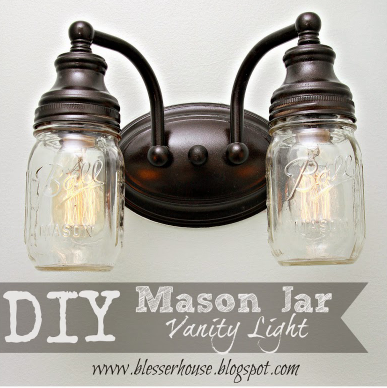 DIY Mason Jar Vanity Light Home Decor