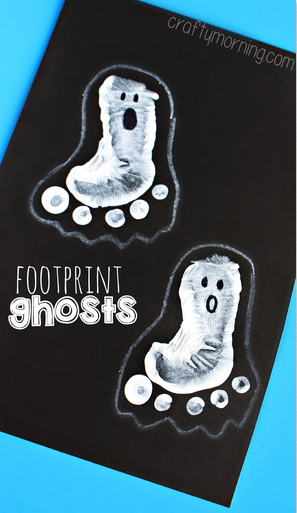 Footprint Ghost Craft Project for Kids On Halloween