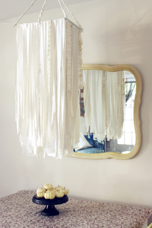 你可以用旧衬衫做的吊灯