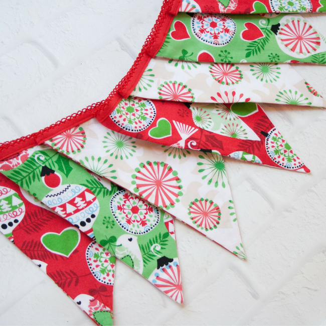 Fabric Christmas Banner Pattern Reversible for Valentine’s Day!