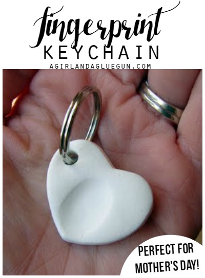 A fingerprint heart shaped keychain perfect for stocking stuffer