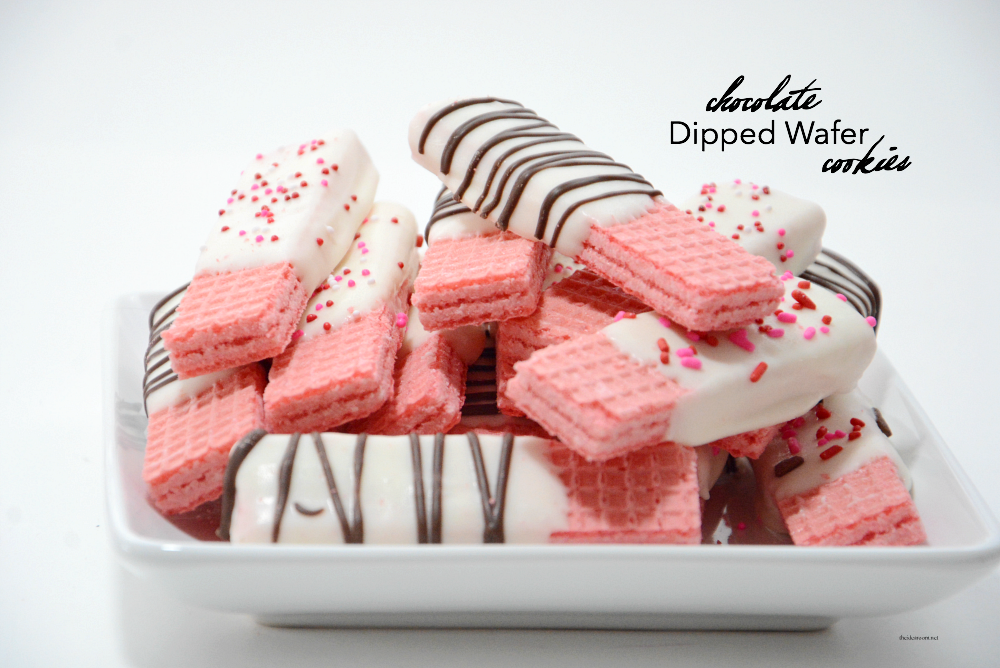 Chocolate dipped wafer cookies