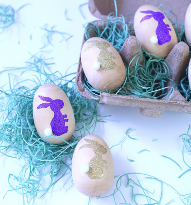 Glitter bunny Easter eggs