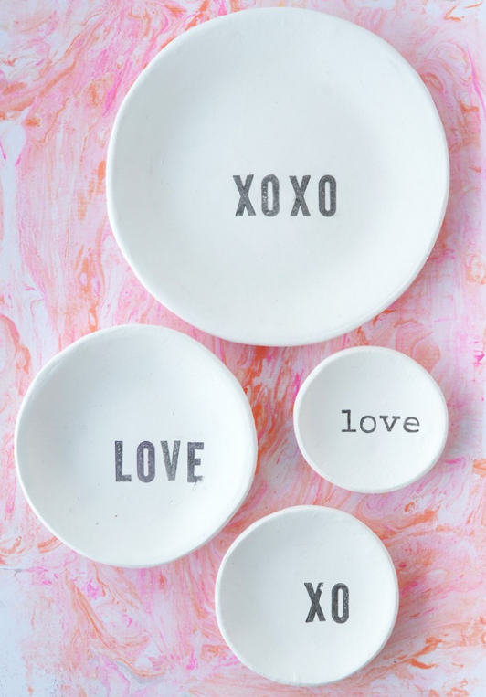 diy stamped air dry clay bowls modern home decor or for gifts 