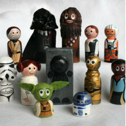 Star Wars toys made from small cardboard box cereal box and toilet roll tube