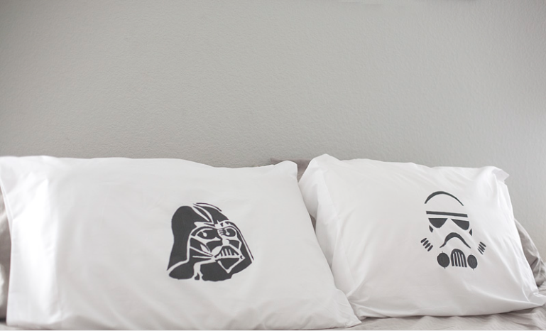 super awesome pillow cases with star wars design on it