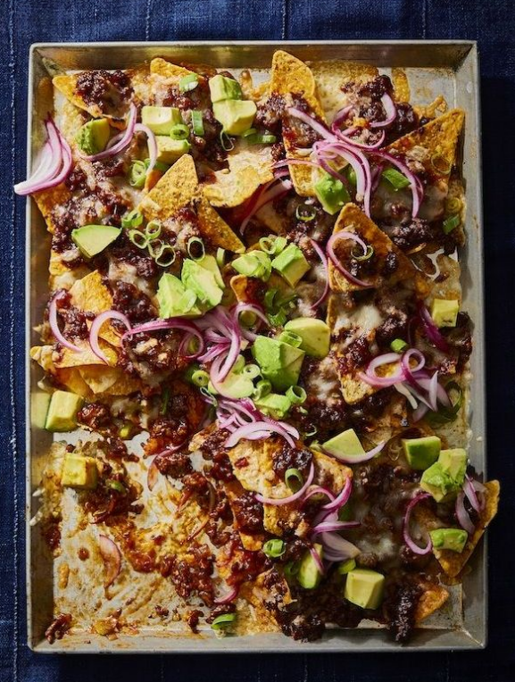 BBQ beef nachos for party snacks