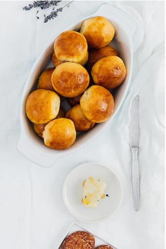 No yeast quick dinner rolls with butter on the side