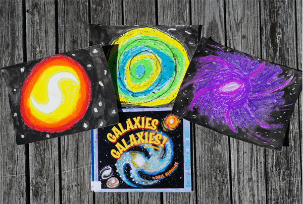 Fun Oil Pastel and Water Colour Galaxies Projects For kids