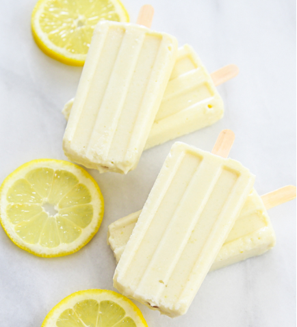 A delicious and creamy whole lemon ice pops for a summer treat.