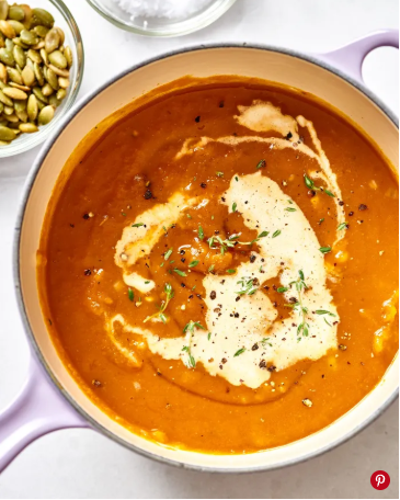 A sweet and savory pumpkin soup to make in under 20 minutes