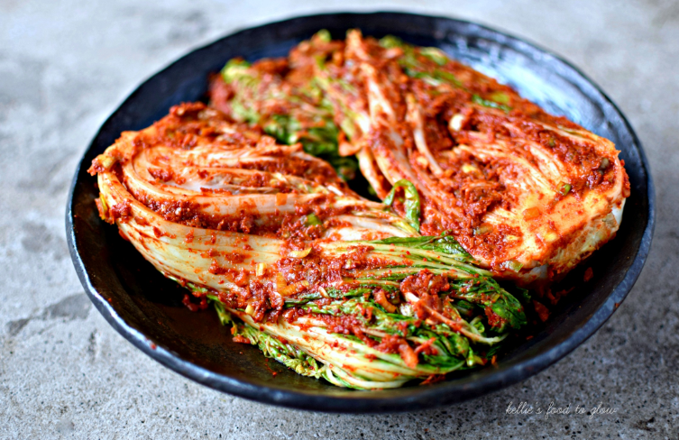 Sichuan pepper cabbage kimchi and sweet miso pumpkin spicy, pungent, fermented vegetable dish 