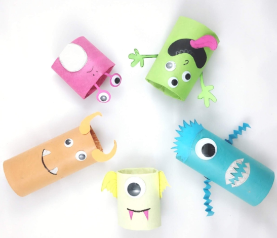 Cardboard Tube Monsters Halloween Craft Fun Holiday Art For Kids