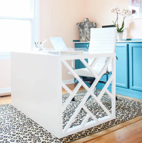 DIY CHIPPENDALE DESK stunning white home office work study table organization
