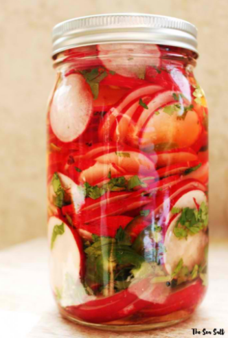 a delicious pickled radishes for tacos