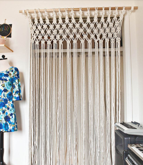 Make your own macrame curtain craft project tutorial home decor
