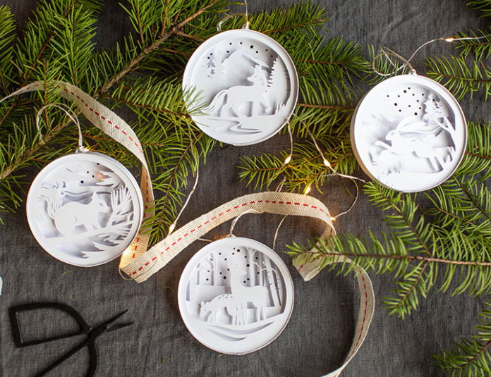 Adorable and Easy DIY 3D PAPERCUT WOODLAND CHRISTMAS ORNAMENTS