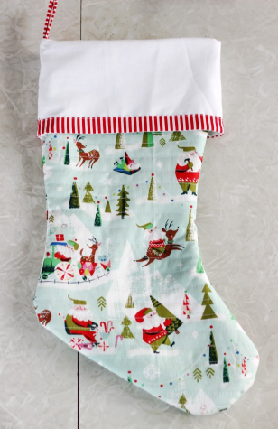 Cuffed Christmas Stocking Sewing Cute Holiday Decor 