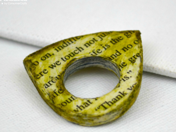 Homemade mod podge paper ring tutorial craft project