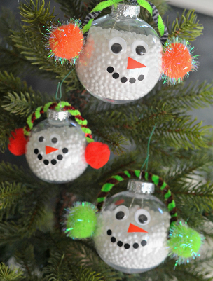 DIY Simple and Cute Snowman Christmas Ornament 