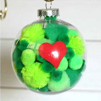 Cute Simple Grinch Christmas Ornament Craft for Kids