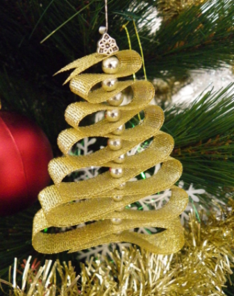 Easy and Simple DIY RIBBON CHRISTMAS TREE ORNAMENTS 