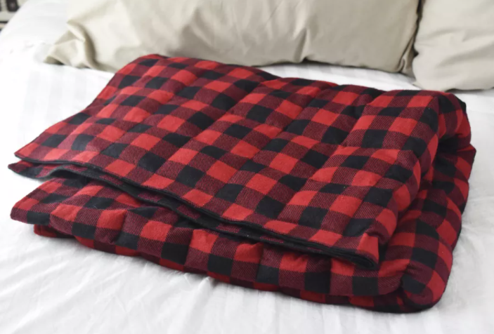 Buffalo plaid weighted blanket