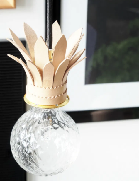 leather pineapple pendant lamp