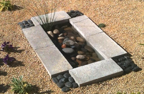 A cheap homemade contemporary garden water feature project